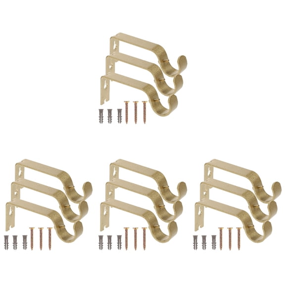 GOOHOCHY 4 Count Hooks Hanger Curtain Rod Bracket Adjustable Brackets