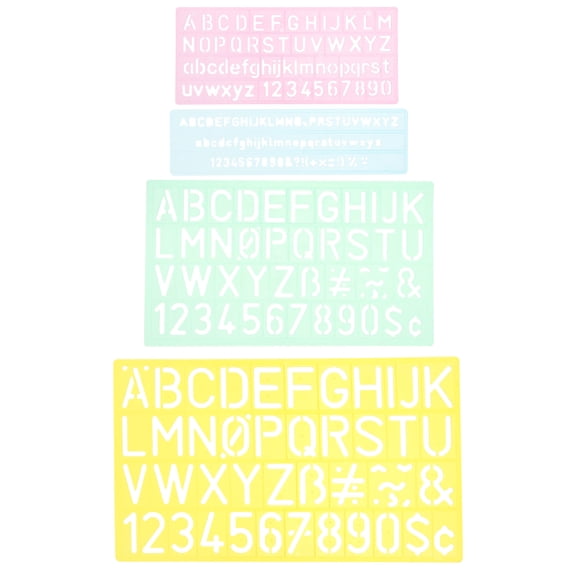 GOOHOCHY 4 PCS Drawing Templates Washable Stencils Symbols