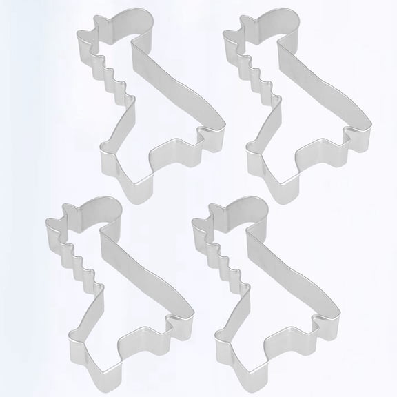 Mobutofu 4Pcs Stainless Steel Cookie Molds Giraffe Shape Non Stick Baking and Cake Cutting Tools