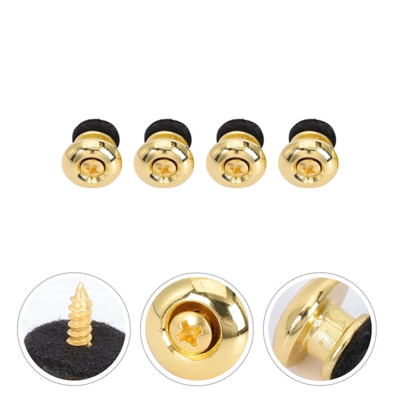 GOOHOCHY 4 PCS Pins Pegs Guitar Strap Nails Guitar Strap Hardware 2x1.5cm Black
