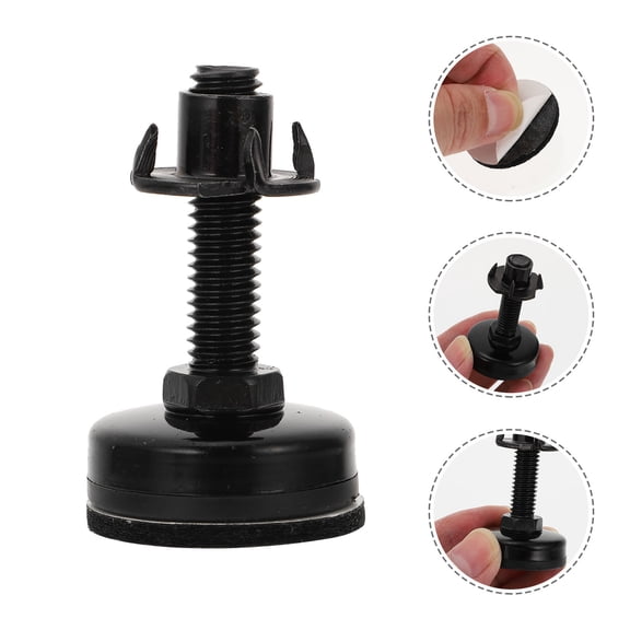 Mobutofu 4Pcs Heavy Duty Furniture Leveling Feet Black Steel for Home and Office