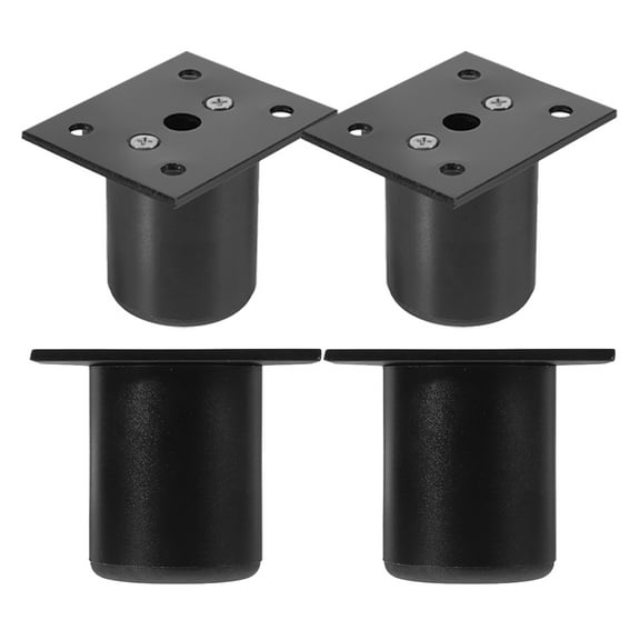 GOOHOCHY 4 Pcs Adjustable Furniture Feet Risers Chrome Slim Office Black