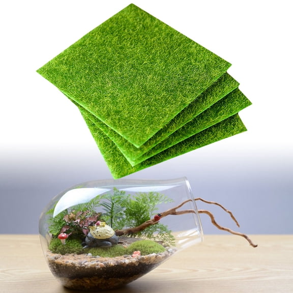 HONMEET GooHochy 4-Pack Mini Artificial Grass Turf for Garden Decoration, Landscape Design, Outdoor & Indoor Use
