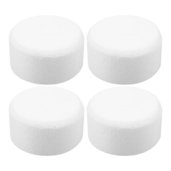 GOOHOCHY 4 Pcs White Foam Cake Dummies for Decorating, Polystyrene Cake Display Stands, Craft Supplies