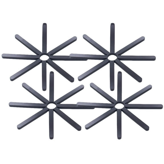 GOOHOCHY  4 Pcs Coaster for Table Decorative Drinks Mat Desk Office Black