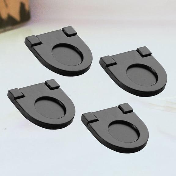 GOOHOCHY 4 Pcs Covers Hidden Cabinet Door Handle Wardrobe Black Furniture