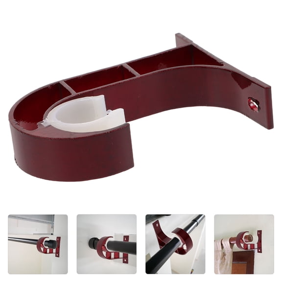 GOOHOCHY  4 Pcs Curtain Rod Hardware Brackets Rails Ceiling Mount Red