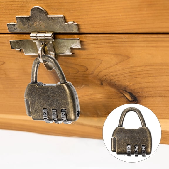 GOOHOCHY  4 Pcs Digital Code Lock Travel Padlock Locker Combination Vintage Suitcase