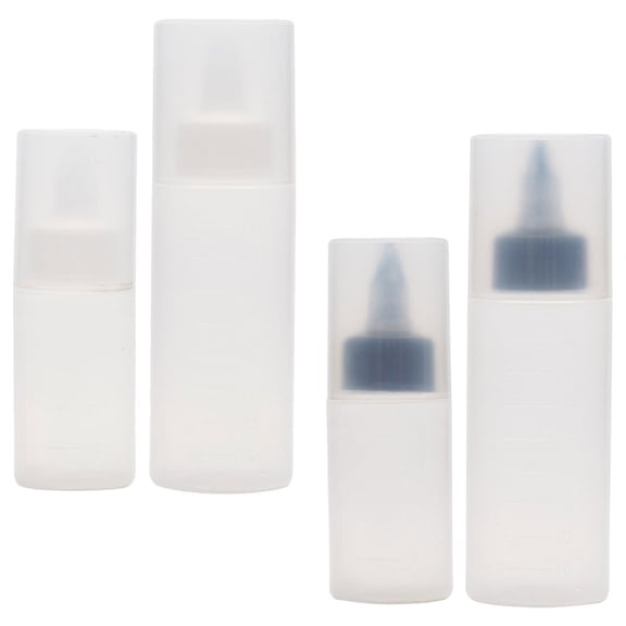 GOOHOCHY Set of 4 Reusable Squeeze Bottles for Condiments, Versatile Dispenser Bottles for Kitchen and BBQ