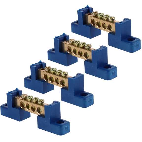 GOOHOCHY 4 Pcs Electrical Ground Bus Bars 7.00X2.50X1.30CM Blue