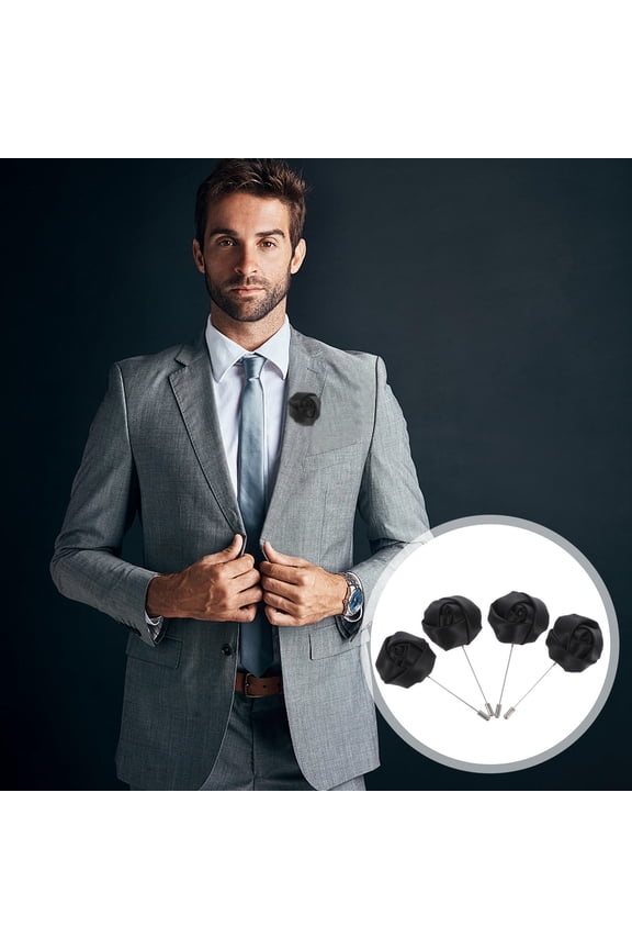 4 Pcs Fabric Rose Corsage Festival Decoration Men's Suit Ornament