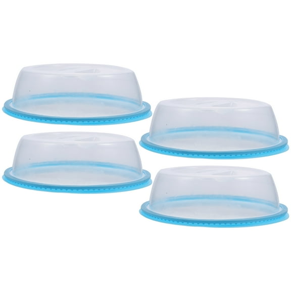 GOOHOCHY  4 Pcs Food Fresh-keeping Lids Magnetic Microwave Cover Small Covers Sky-blue