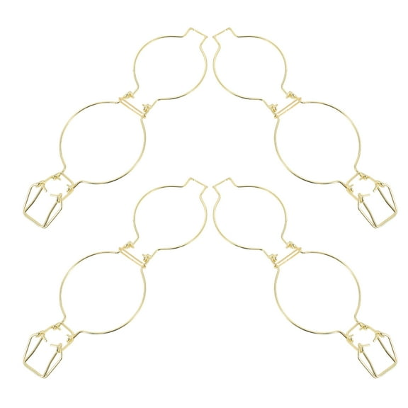 GOOHOCHY 4 Pcs Food Storage Jars Locking Part Canning Wire Clamps Golden