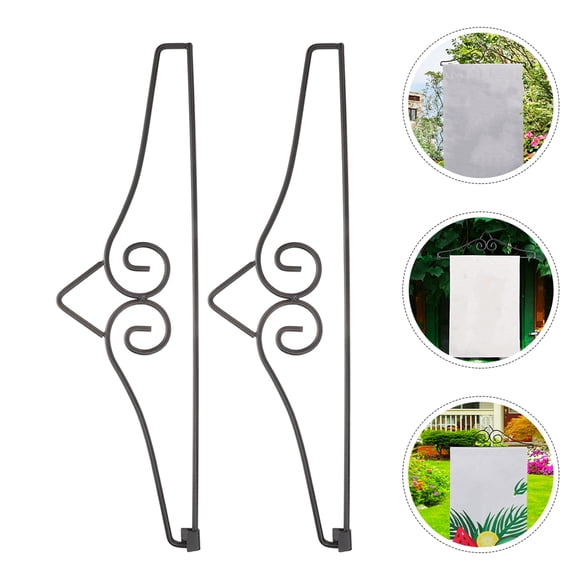 FUTUREORYY Garden Flag Rack Garden Flag Hanger Iron For Outdoor Lawn Decoration 4 Pcs