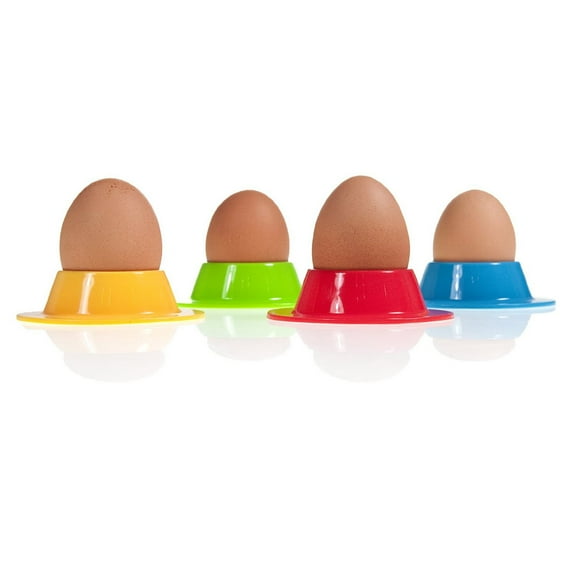 Mobutofu 4Pcs Round Silicone Egg Cups Assorted Colors for Kitchen Serving and Storage