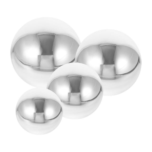 GOOHOCHY 4 Pcs Mirror Ball Decor Stainless Steel Decorative Balls Hollow Round Sphere