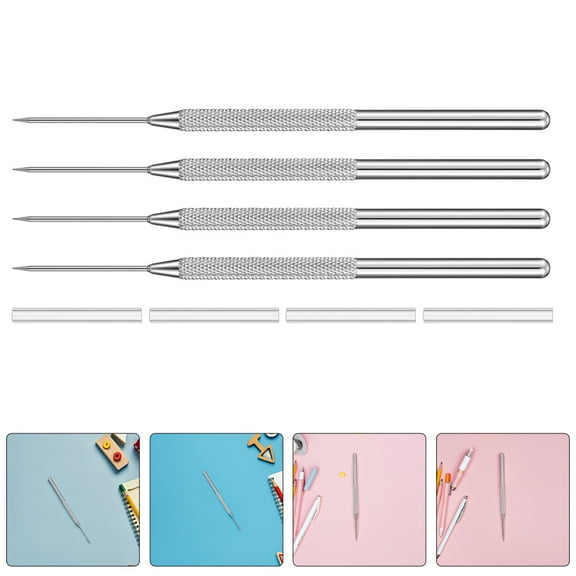 GOOHOCHY 4-Piece Portable Clay Needle Tool Set for Ceramic, Polymer Clay Sculpting, Pottery Carving, and Art Projects