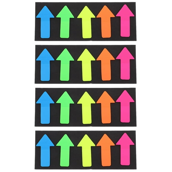 GOOHOCHY  4 Pcs Reading Notes Stickers Sticky Index Fluorescent Labels Office