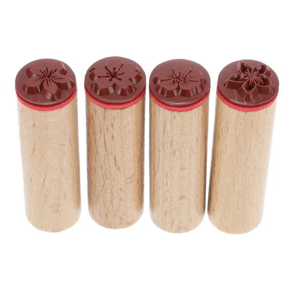 GOOHOCHY  4 Pcs Vintage Christmas Decor Seal Hand Account Stamps Pattern Student Use