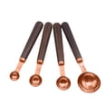 thumbnail image 1 of GOOHOCHY  4 Pcs Walnut Handle Measuring Spoon Rose Gold Kitchen Accessories Convenient Scoop, 1 of 8