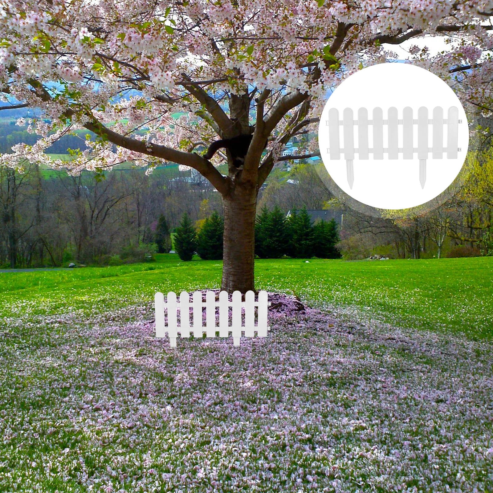 Mobutofu Guesthouses Garden Fences White Plastic 4 Set