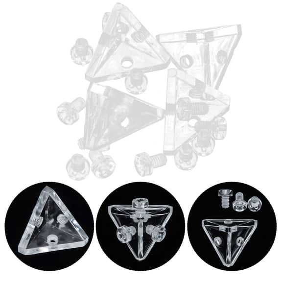 FUTUREORYY 4Sets Small Clear Shelf Brackets Acrylic Corner Brace for Stable Support and Easy Installation