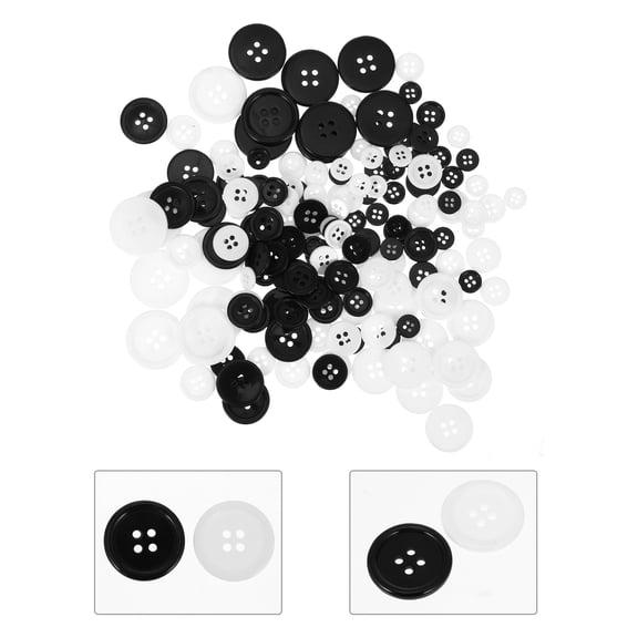 GOOHOCHY 4-hole Buttons Round Rim Sewing Buttons Western Suit DIY Buttons