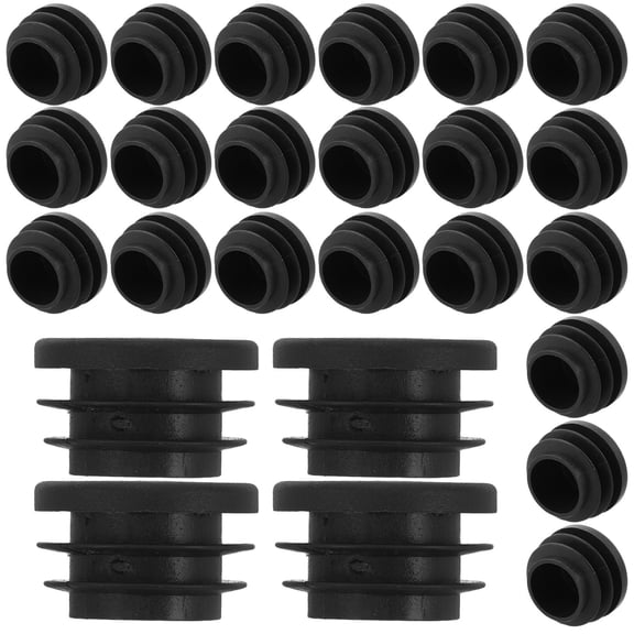 GOOHOCHY 40 Pcs Round Plastic Plugs Plastic Round End Caps Round Tubing Plugs Pipe Tubing End Cap For Chair Table Stool Leg Furniture