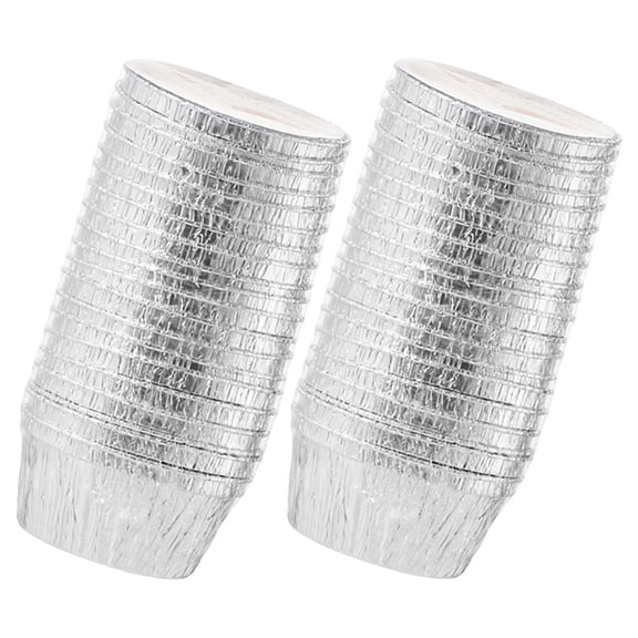 GOOHOCHY 40 Pcs Aluminum Foil Baking Cups, Disposable Cupcake Liners, Tart Molds for Muffins, Mini Pies, Baking