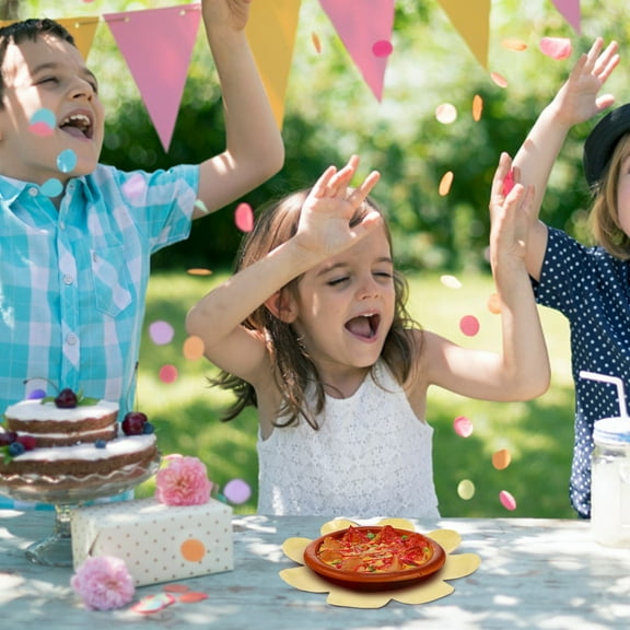 GOOHOCHY 40pcs Flower Shaped Paper Plates For Birthday Party Birthday Party Decorations Paper Daisy Flower Shaped Plates For Birthday Party Tea Party And Spring