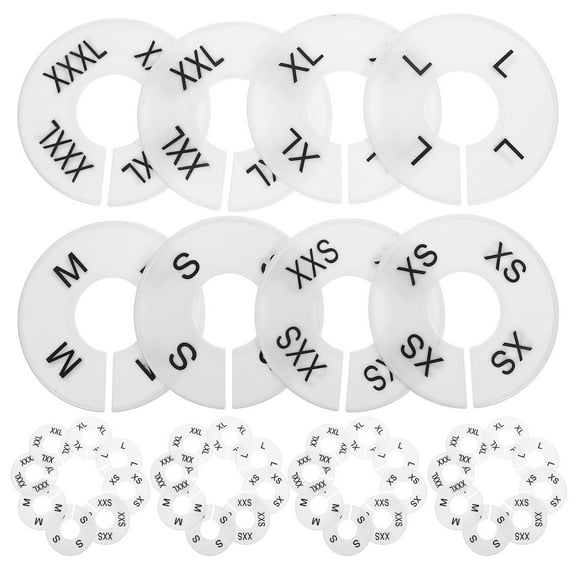 GOOHOCHY 40pcs Round Clothing Size Dividers Closet Wardrobe Organizers Clothing Rack Size Hanger Label Separator for Home and Retail Use