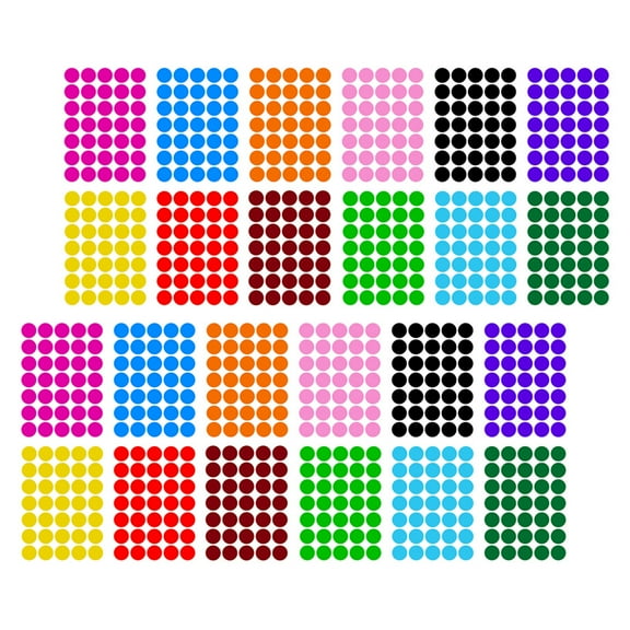GOOHOCHY 420pcs Colored Round Dot Stickers Adhesive Circle Labels for Home