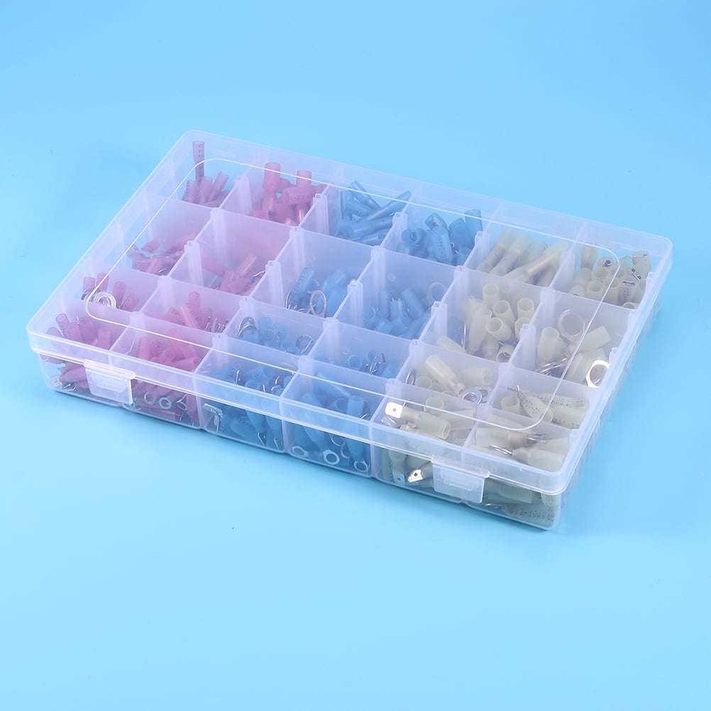 GOOHOCHY 481Pcs Solder Ring Heat Shrinkable Tube Terminal With Hot Melt Adhesive 4X1.4in