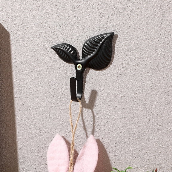 GOOHOCHY 4Pcs Antique Bronze Leaf Wall Hooks Multifunctional Iron Hooks for Coats Bags Hats