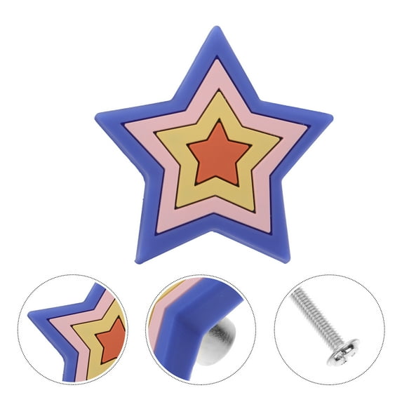 GOOHOCHY 4Pcs Cartoon Silicone Cabinet Knobs for Home Decorative Drawer Pull Handles Multi Color Fits Most