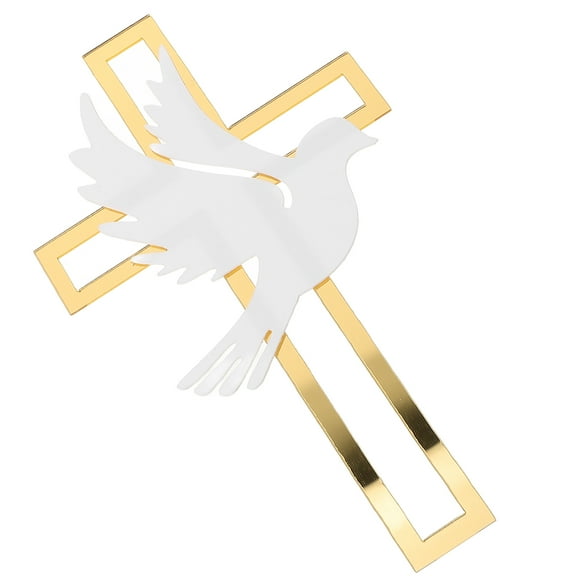 GOOHOCHY 4Pcs Cross Cake Decoration Acrylic Picks for Birthday Theme Parties and Celebrations