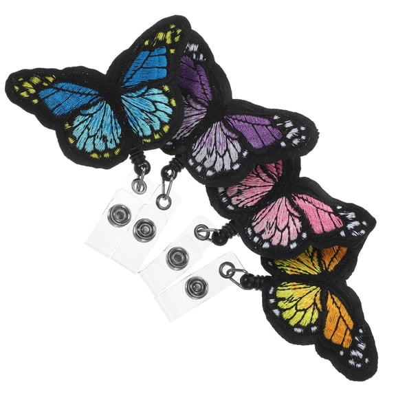 GOOHOCHY 4Pcs Name Cards Buckles Id Badge Holders Decorative Cards Clips Cards Buckles Cards Clips