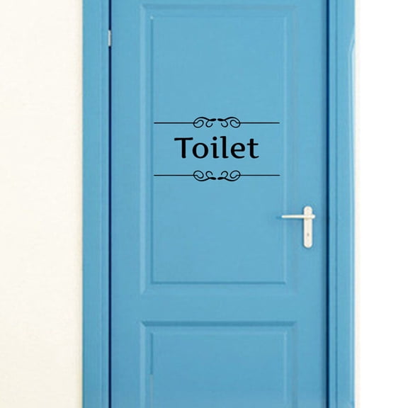 HINTRMENT Toilet Stickers Goohochy Black PVC Bathroom Wall Decal for Home 4Pcs