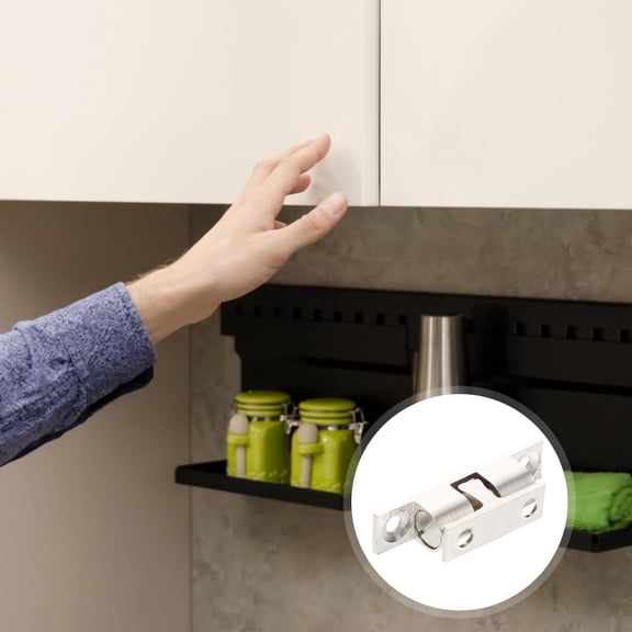 GOOHOCHY Furniture Door Hardware Silver Brass 4Pcs 1.6X0.4X0.3In