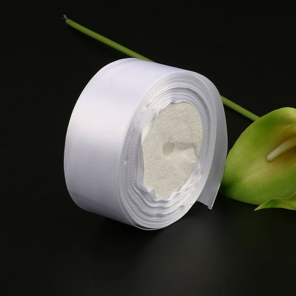 GOOHOCHY 4cm x 25m White Grosgrain Ribbon for Wrapping, Crafting, Curling and Decoration