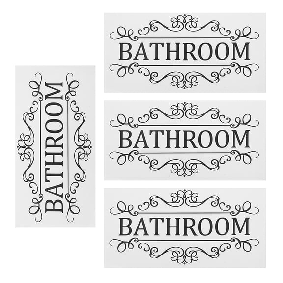 GOOHOCHY 4pcs Bathroom Wall Decals Sticker Bathroom Funny Wall Decor Restroom Sign Art Decals For Toilet Laundry Room Shower Room Decoration