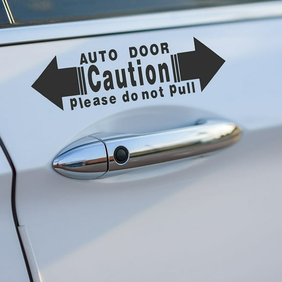 GOOHOCHY 4pcs Car Door Sliding Sign Automatic Door Sticker Caution Automatic Door Sticker Car Glass Stickers for Selfive Safety Sign  Sliding Glass Door Decals
