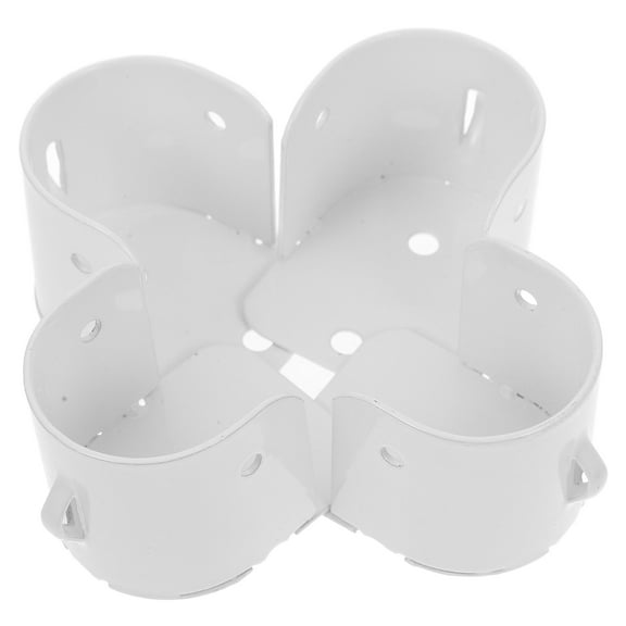 GOOHOCHY 4pcs Curtain Rod Flange Closet Rod End Supports Wardrobe Rail Sockets