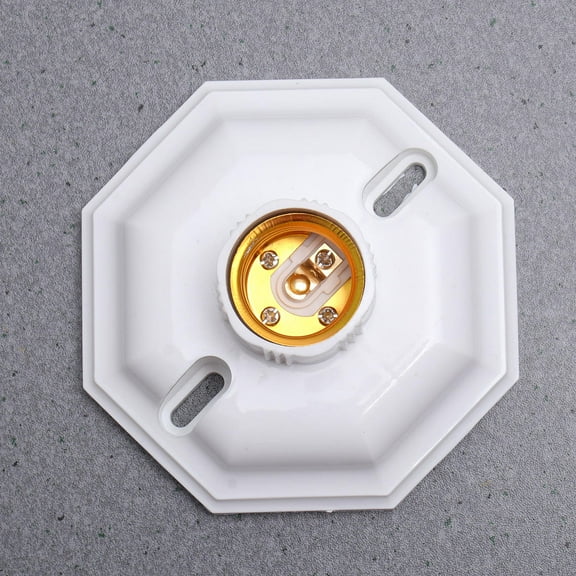 GOOHOCHY 4pcs E27 Screw Lamp Holder Octagonal Design Sturdy and Long lasting for Home (White)