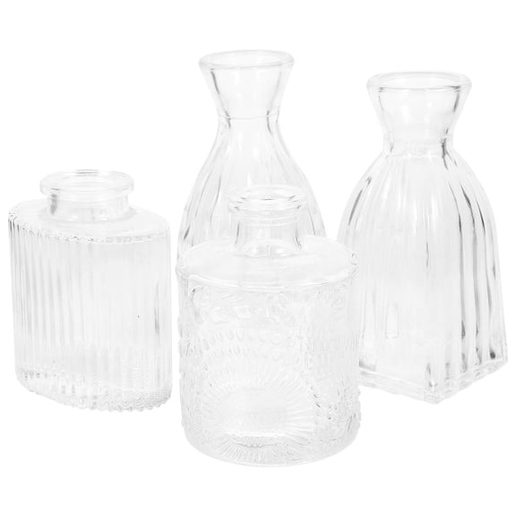 GOOHOCHY 4Pcs Glass Hydroponic Flower Vases Decorative Vase for Indoor Use