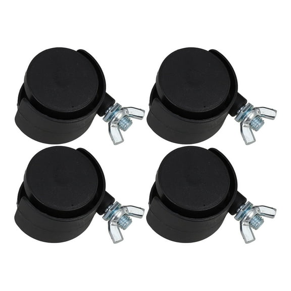 GOOHOCHY 4pcs Heavy Duty Replacement Wheels for Rolling Cart and Office Chair 360 Degree Swivel Caster Wheels for Plastic Storage Drawers and Furniture Black 8 mm