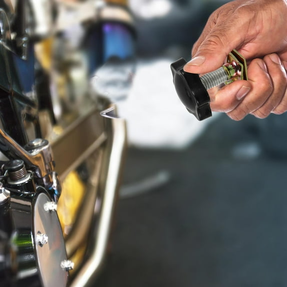 GOOHOCHY 4pcs Motorcycle Trunk Lock Screws Retro Style Security Bolts Anti Theft Saddlebag Mounting Hardware Accessories Compatible For Harley