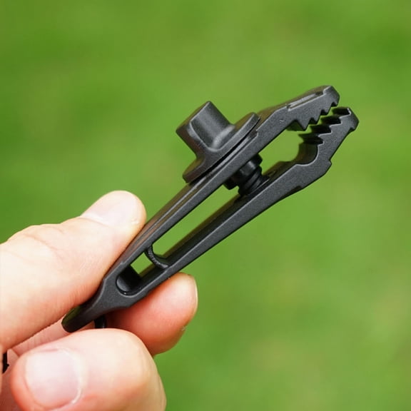 GOOHOCHY 4pcs Professional Clips Heavy Duty Lock Grip Awning Clamp Set Instant Clip Wind Rope Buckle for Camping Tarps (Black)