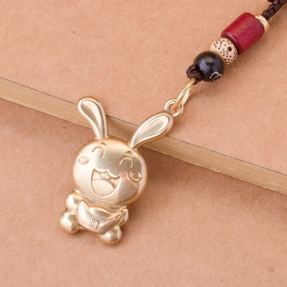 ADDHAT 4Pcs Retro Brass Rabbit Pendants Lightweight for Craft and Jewelry