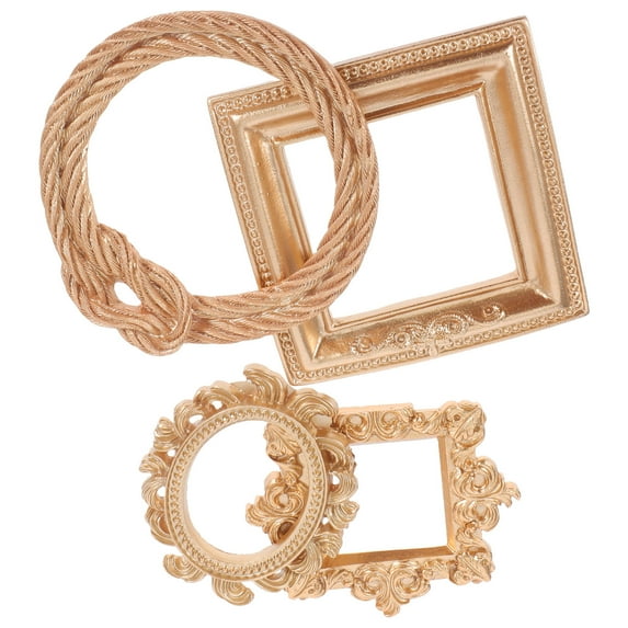 GOOHOCHY 4pcs Vintage Resin Picture Frames Mini Size Picture Frames for Home Decor Wedding Photo Booth Frames DIY Small Frame for Party